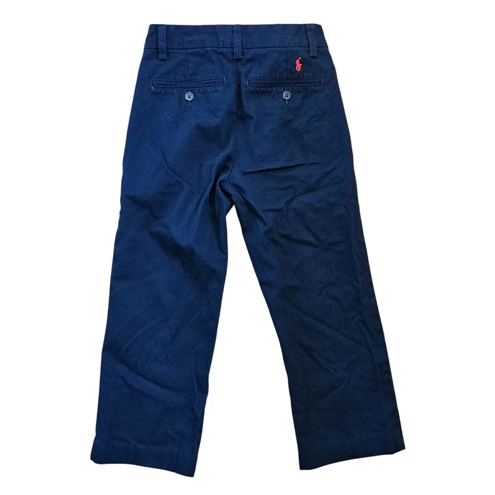 Polo Ralph Lauren Kids Navy Blue Chino Pants Size 8 Adjustable Waist Preppy
